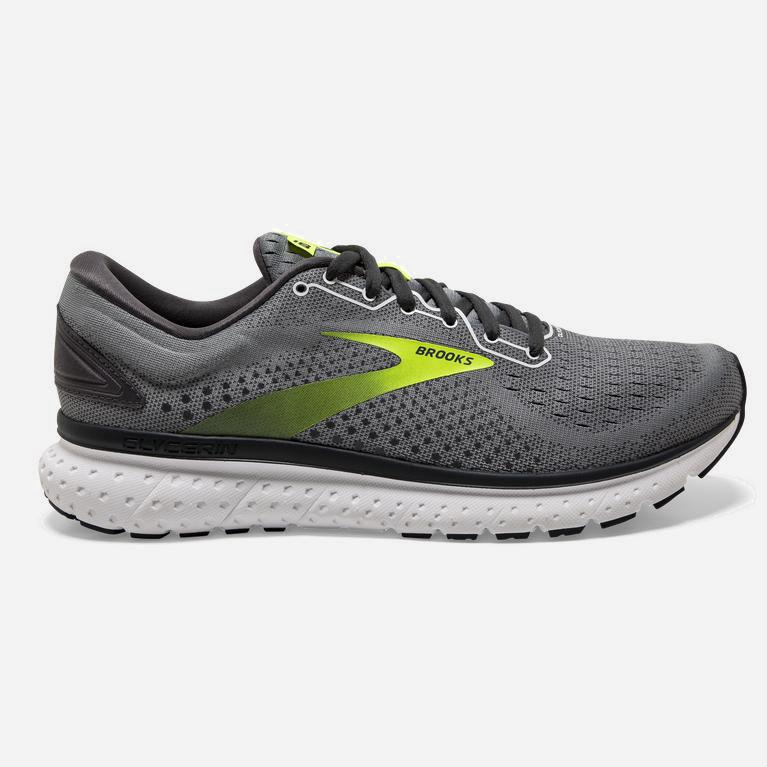 Brooks Glycerin 18 Israel - Men's Road Running Shoes - Primer Grey/Ebony/Nightlife (29167-XUZS)